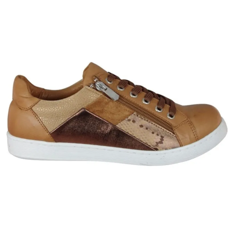 Cabello Eg01 Tan Side Zip & Lace Up Sneakers sold by Bayside Shoe Warehouse