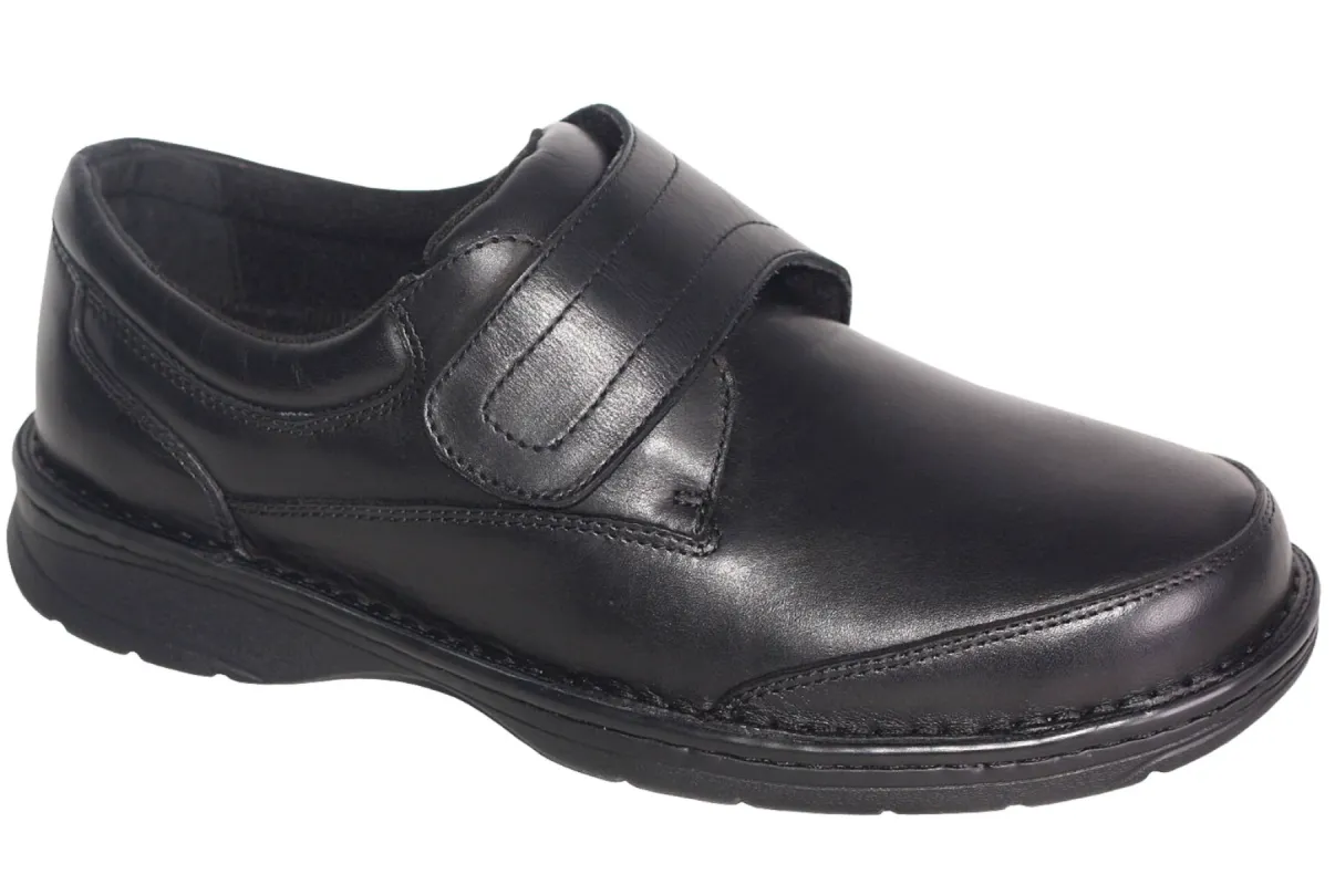 Slatters Axease Black Mens Wide Fit Walking Shoes sold by Bayside Shoe Warehouse