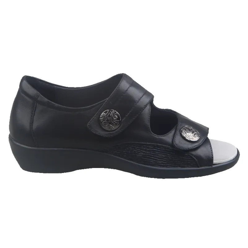 Pure Comfort Arwon Black Adjustable Sandal sold by Bayside Shoe Warehouse