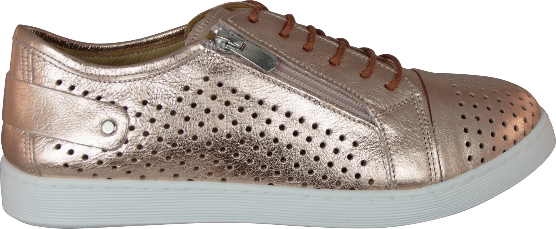 Cabello Eg17p Rose Gold Side Zip & Lace Up Sneakers sold by Bayside Shoe Warehouse