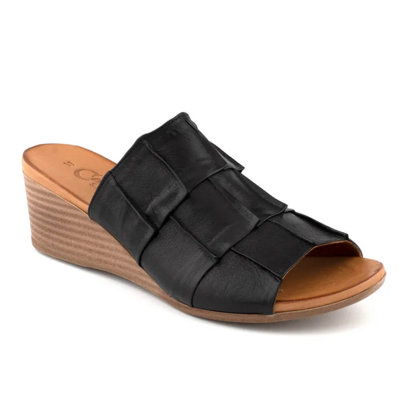 Cabello Alex 1273-90 Black Wedge Slide sold by Bayside Shoe Warehouse