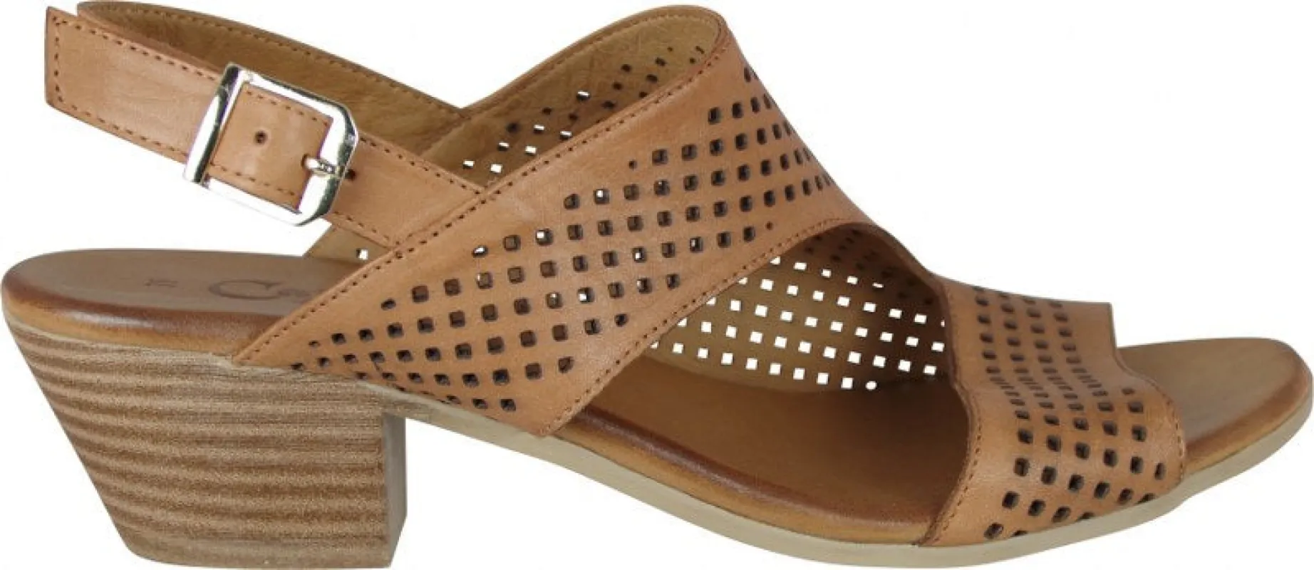 Cabello Joyful Tan Adjustable Heeled Sandals sold by Bayside Shoe Warehouse