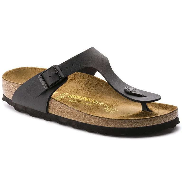 Birkenstock Gizeh Birko-flor Metallic Black sold by Bayside Shoe Warehouse