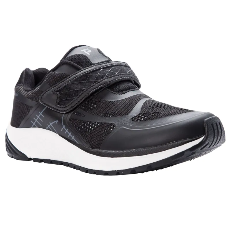 Propet One Strap Mens Shoes Black/dark Grey sold by Bayside Shoe Warehouse
