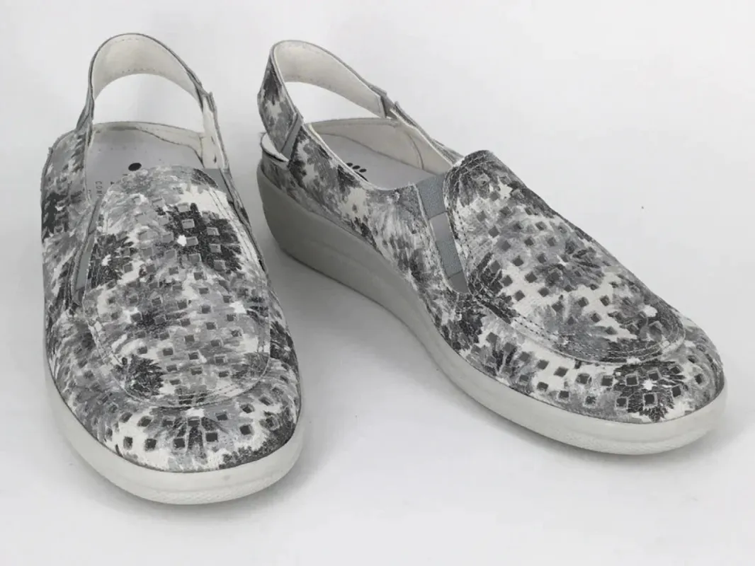 Aco Comfort Arty White Floral 1409 sold by Bayside Shoe Warehouse