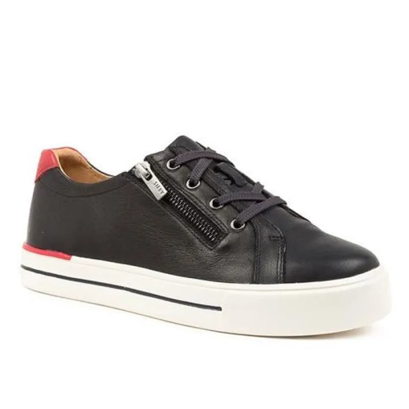 Ziera Womens Sneakers Audry W Navy-Red Leather sold by Bayside Shoe Warehouse