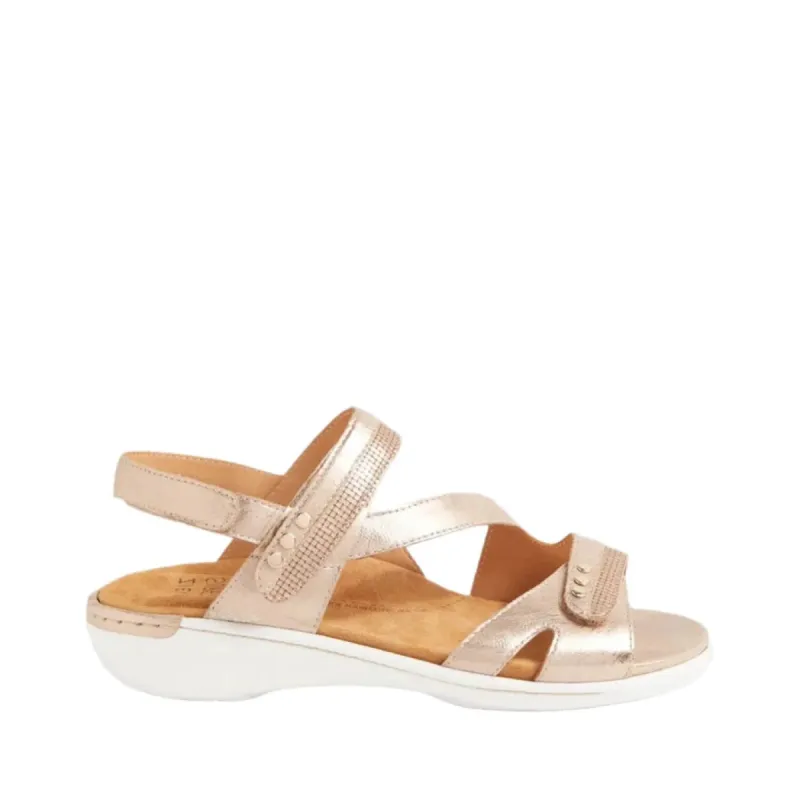 Ziera Beaux W Platino Platino Adjustable Leather Sandal sold by Bayside Shoe Warehouse
