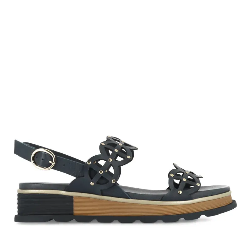 Django and Juliette Carola Navy Leather sold by Bayside Shoe Warehouse