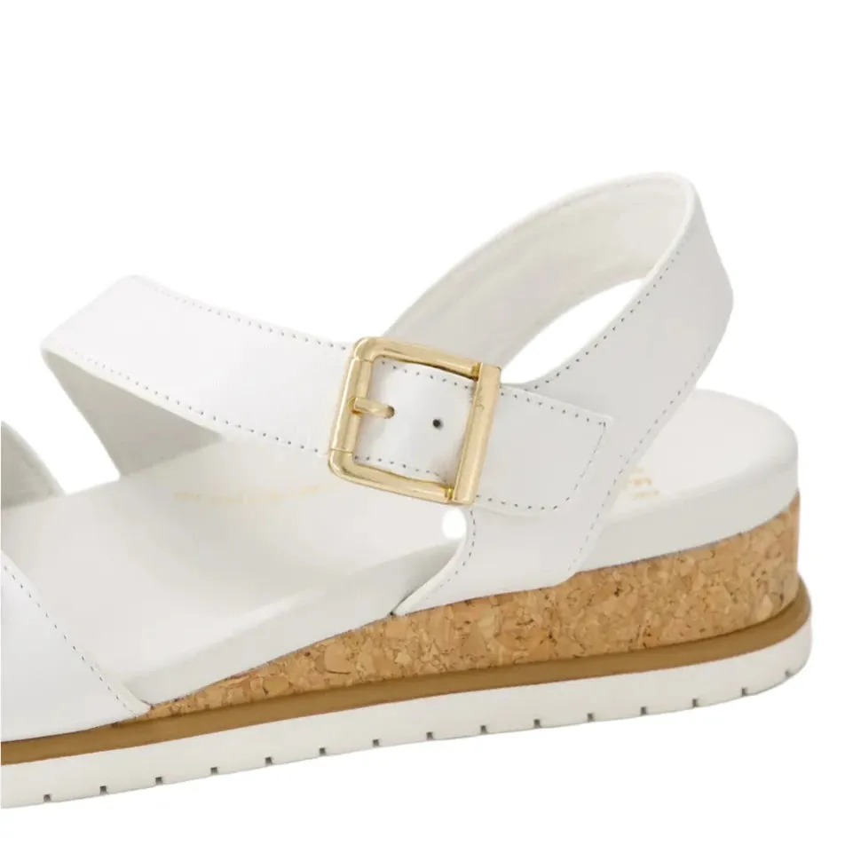 Ziera Vamsy W White Leather Sandals Adjustable Flat Sandal sold by Bayside Shoe Warehouse product image thumbnail 5