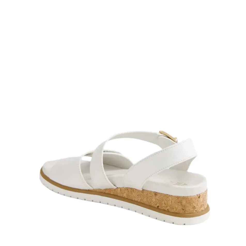 Ziera Vamsy W White Leather Sandals Adjustable Flat Sandal sold by Bayside Shoe Warehouse product image thumbnail 4