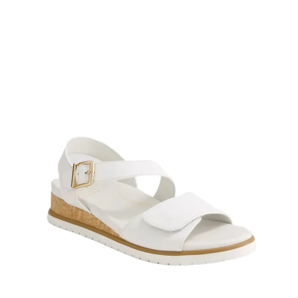 Ziera Vamsy W White Leather Sandals Adjustable Flat Sandal sold by Bayside Shoe Warehouse product image thumbnail 2