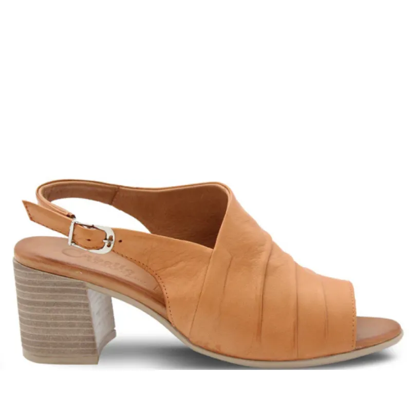 Cabello Edwina Tan Adjustable Heeled Sandals sold by Bayside Shoe Warehouse