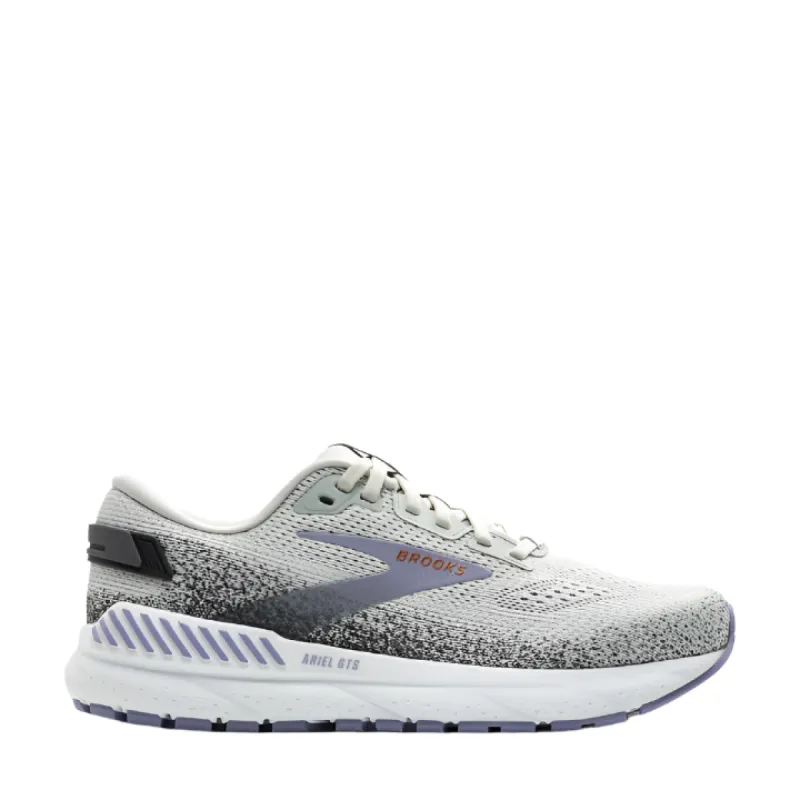 Brooks W Ariel GTS 24 1D Mercury/Ebony/Sweet Lavender Width sold by Bayside Shoe Warehouse