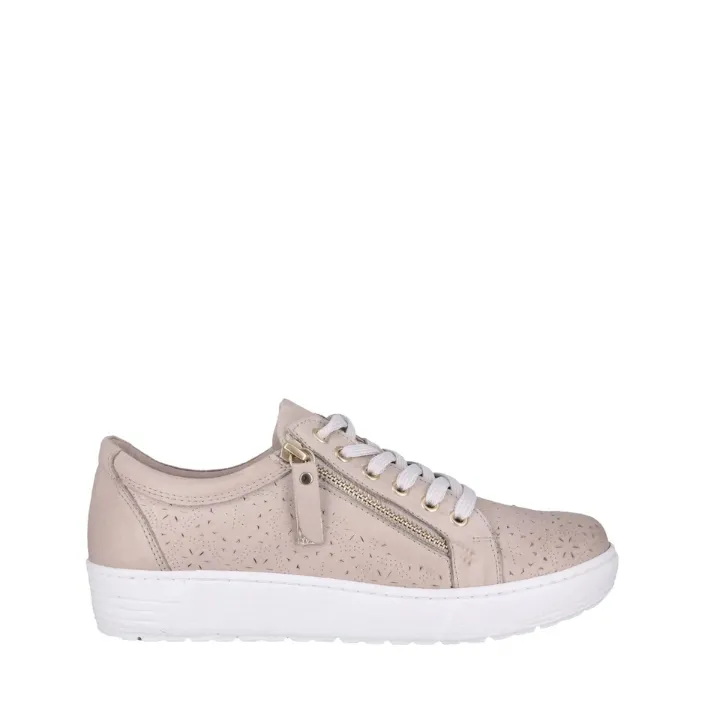 Cabello EG71 Taupe Side Zip Sneaker sold by Bayside Shoe Warehouse