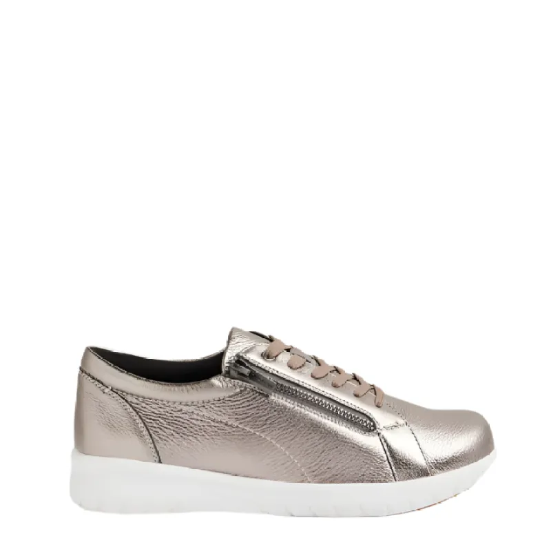 Ziera Solar Pewter Side Zip Sneaker sold by Bayside Shoe Warehouse