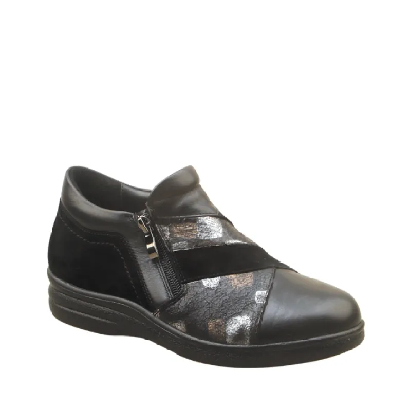 Pure Comfort Saara-2 A25 Black Combo Side Zip Shoe sold by Bayside Shoe Warehouse