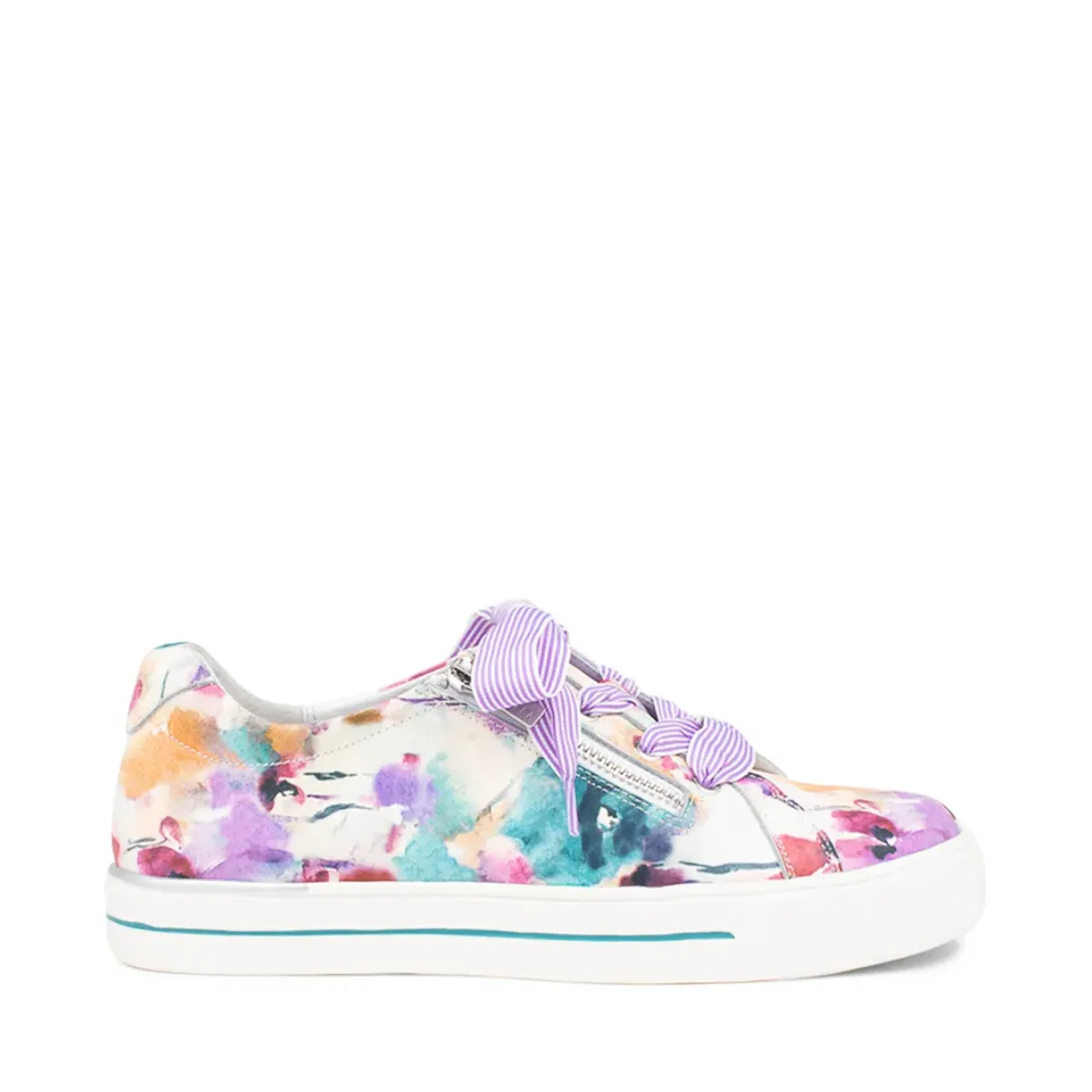 Ziera Audrey Pansy Print Size Zip Sneaker sold by Bayside Shoe Warehouse