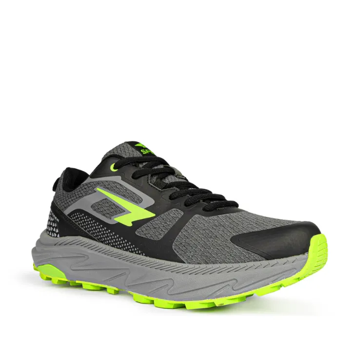 Sfida Peak Mens Trail Runners Grey/Black/Green sold by Bayside Shoe Warehouse product image thumbnail 2