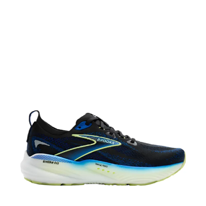 Brooks M Glycerin GTS 22 Black/Cobalt/Neo Yellow sold by Bayside Shoe Warehouse