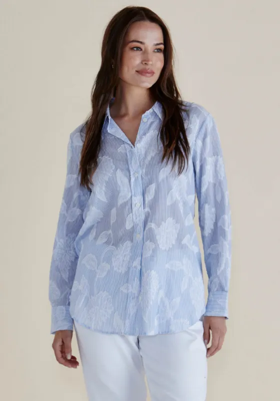 Betty Basics Lace Stripe Shirt sold by Bayside Shoe Warehouse