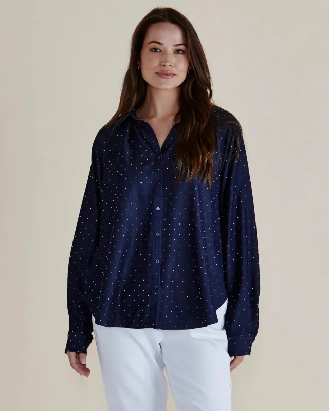 Betty Basics Lizza Embellished Shirt sold by Bayside Shoe Warehouse