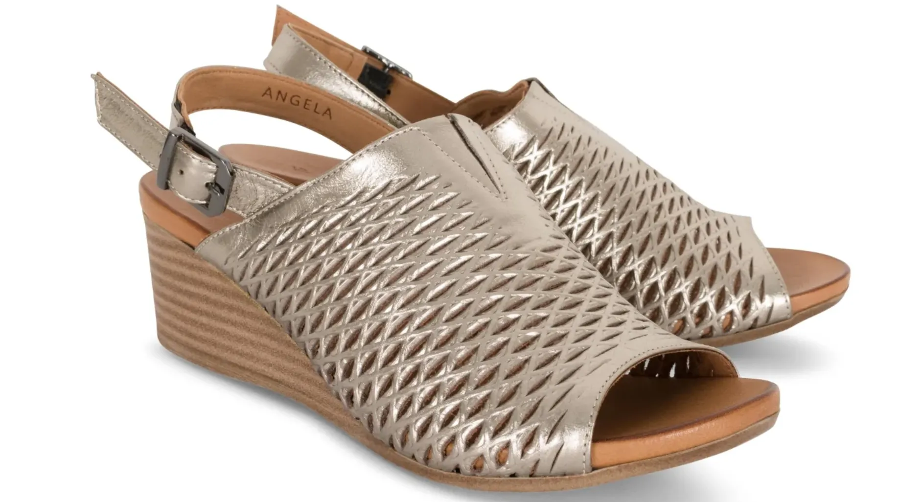 Cabello Angela Pewter Adjustable Wedged Sandals sold by Bayside Shoe Warehouse product image thumbnail 2