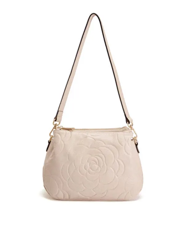 Serenade Rosie 3 Compartment Leather Xbody Bag Ivory sold by Bayside Shoe Warehouse