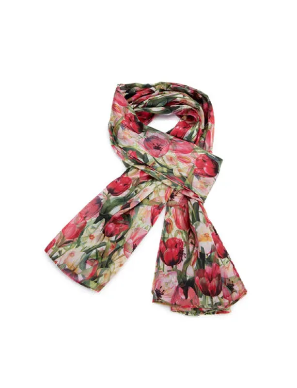 Serenade Spring Tulip Double Sided Scarf sold by Bayside Shoe Warehouse