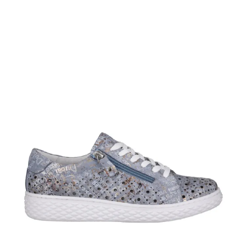 Cabello Uptown Jeans Print Side Zip & Lace Up Sneakers sold by Bayside Shoe Warehouse