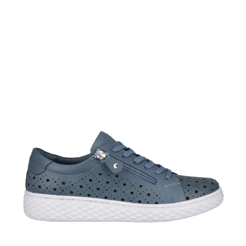 Cabello Uptown Denim Side Zip & Lace Up Sneakers sold by Bayside Shoe Warehouse