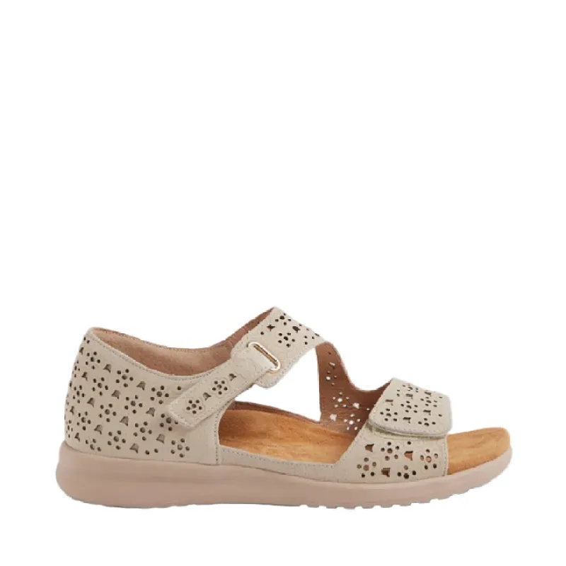Ziera Bizza Nude-Almond Adjustable Wedge Sandal sold by Bayside Shoe Warehouse