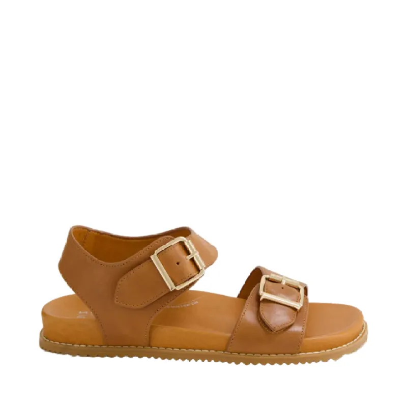 Ziera Hastice Tan Adjustable Flat Sandal sold by Bayside Shoe Warehouse