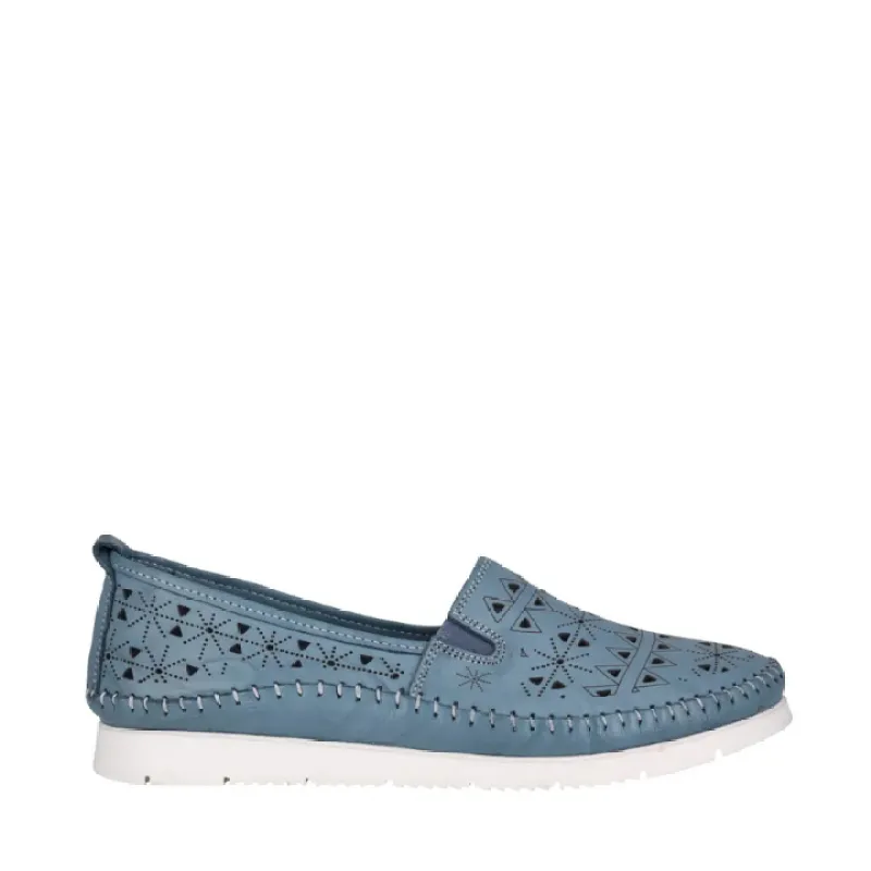 Cabello Clear Denim Slip On Shoe sold by Bayside Shoe Warehouse