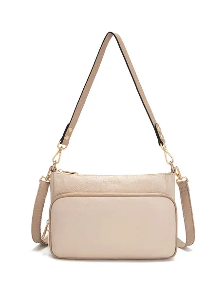Serenade Felicity Leather Xbody Bag with RFID Compartment Ivory sold by Bayside Shoe Warehouse