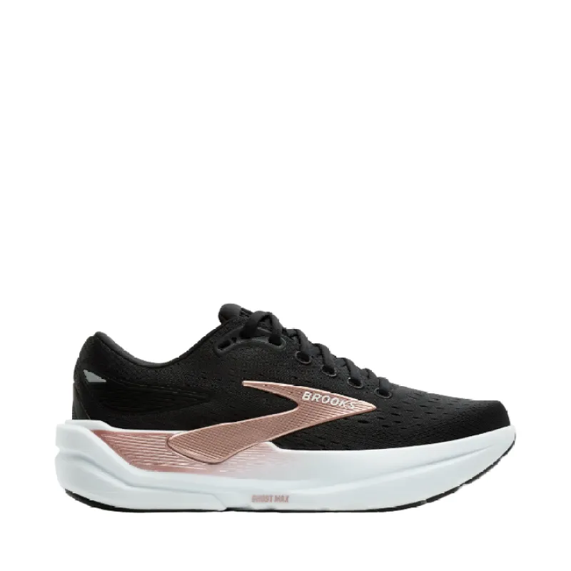 Brooks W Ghost Max 3 D Width Black/Black/Rose Gold sold by Bayside Shoe Warehouse