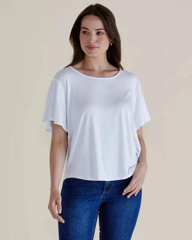 Betty Basics Everleigh Bamboo Tee White sold by Bayside Shoe Warehouse