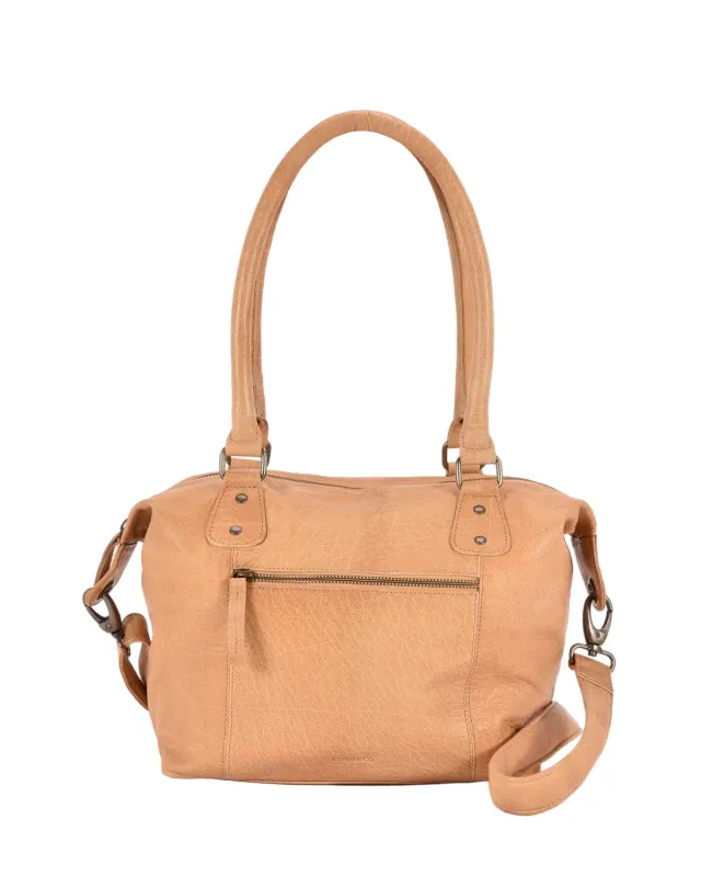Gabee Braddon Tote Leather Camel sold by Bayside Shoe Warehouse