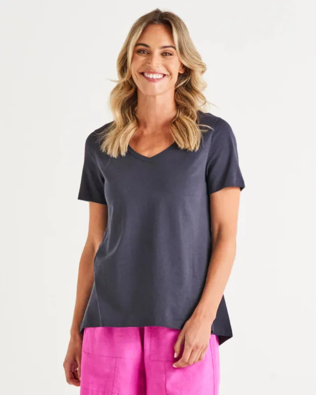 Betty Basics Luella Tee Coal sold by Bayside Shoe Warehouse