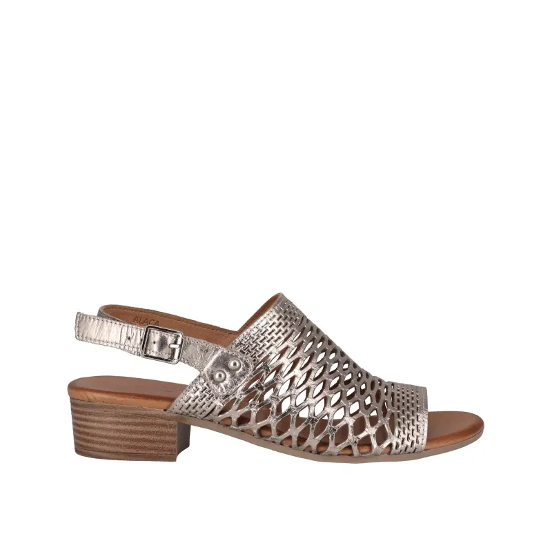 Cabello Alaca Pewter Adjustable Heeled Sandals sold by Bayside Shoe Warehouse
