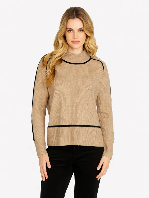 Pingpong Sibby Trim Pullover Feather Taupe made by Bayside Shoe Warehouse