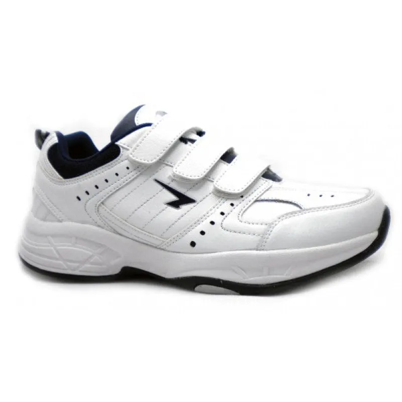 Sfida Defy Senior White/navy Velcro sold by Bayside Shoe Warehouse