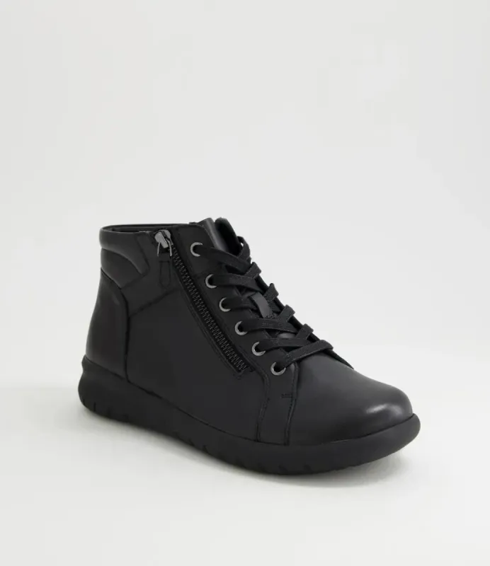 Ziera Shaunat Xf Black Size Zip High Top Sneaker sold by Bayside Shoe Warehouse