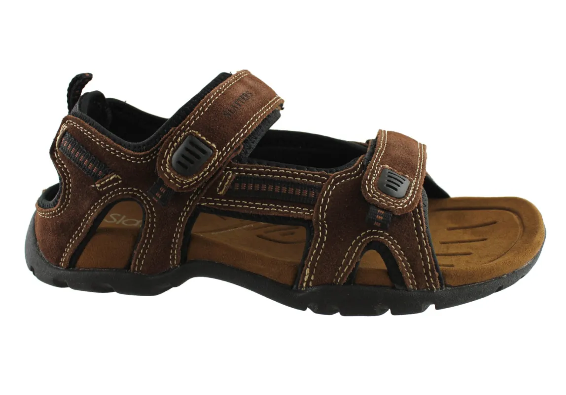 Slatters Broome Ii Mens Shoes Leather Sandals With Adjustable Straps sold by Bayside Shoe Warehouse