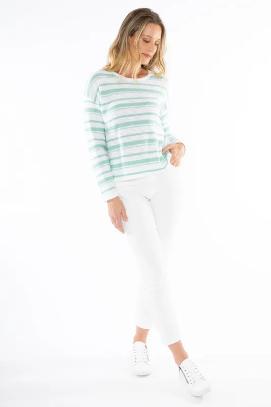 Jump Stripe Pullover White/seafoam sold by Bayside Shoe Warehouse