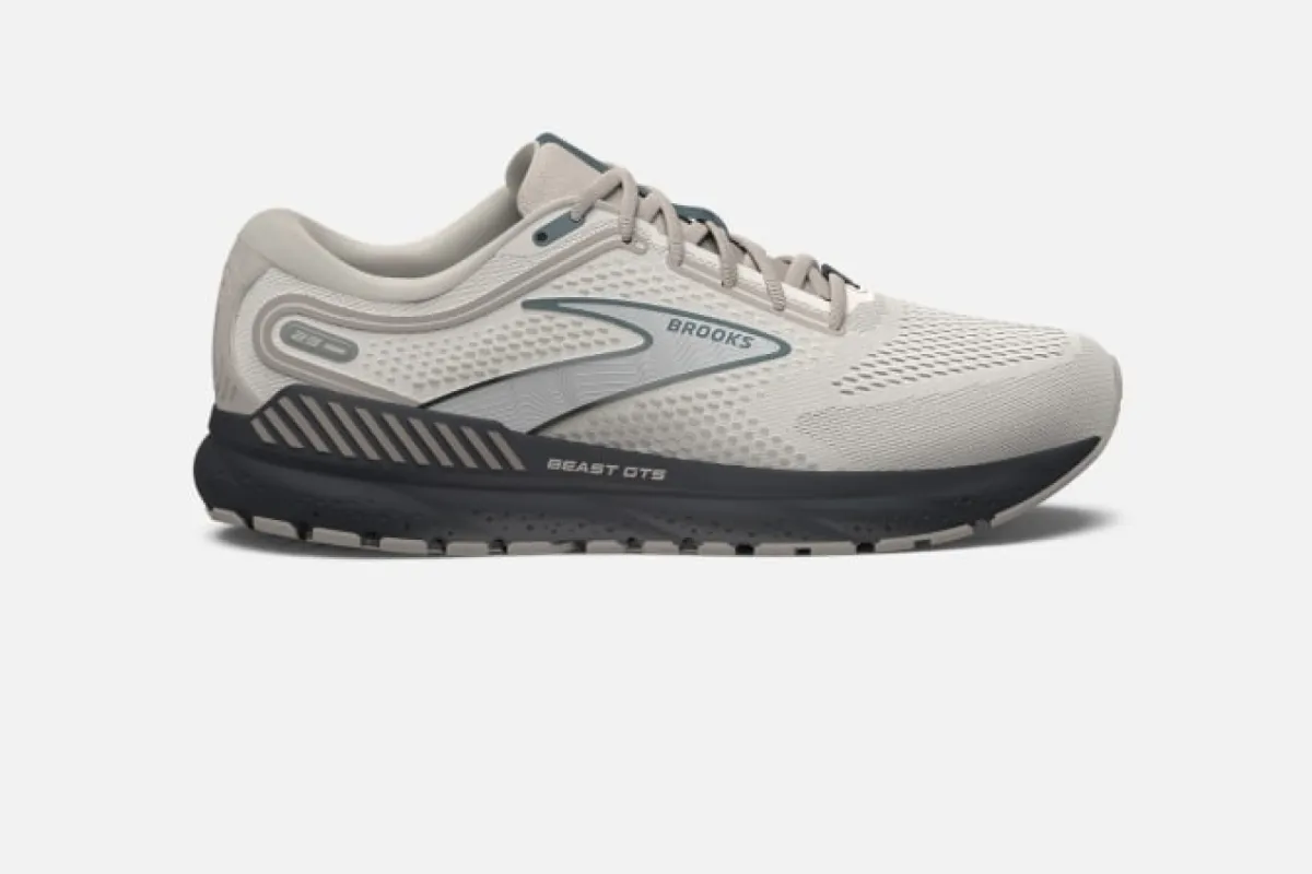 Brooks Beast Gts 23 Mens Shoes Max Support 2e Chateau Grey/white Sand/blue Width sold by Bayside Shoe Warehouse