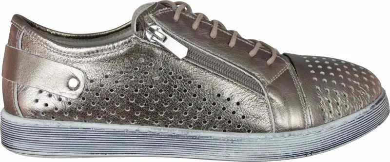 Cabello Eg17p Pewter Side Zip & Lace Up Sneakers sold by Bayside Shoe Warehouse