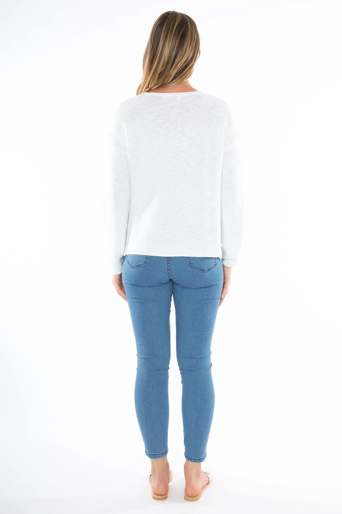 Jump Slub Rib Pullover White sold by Bayside Shoe Warehouse product image thumbnail 2