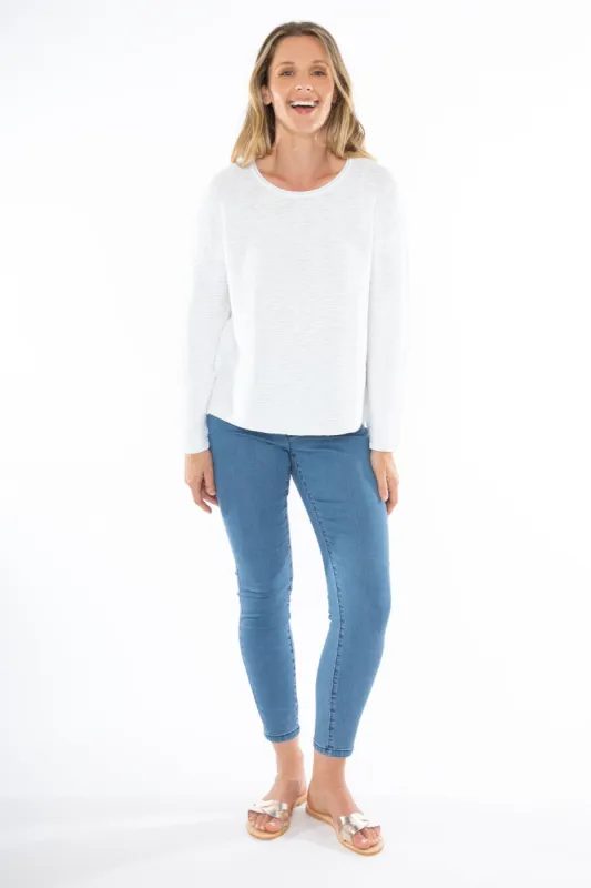 Jump Slub Rib Pullover White made by Jump