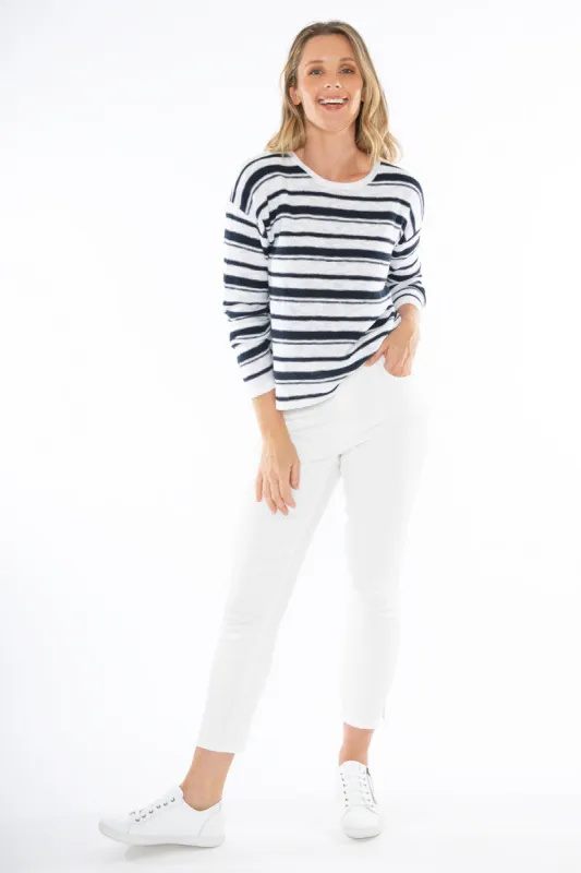 Jump Stripe Pullover White/navy sold by Bayside Shoe Warehouse