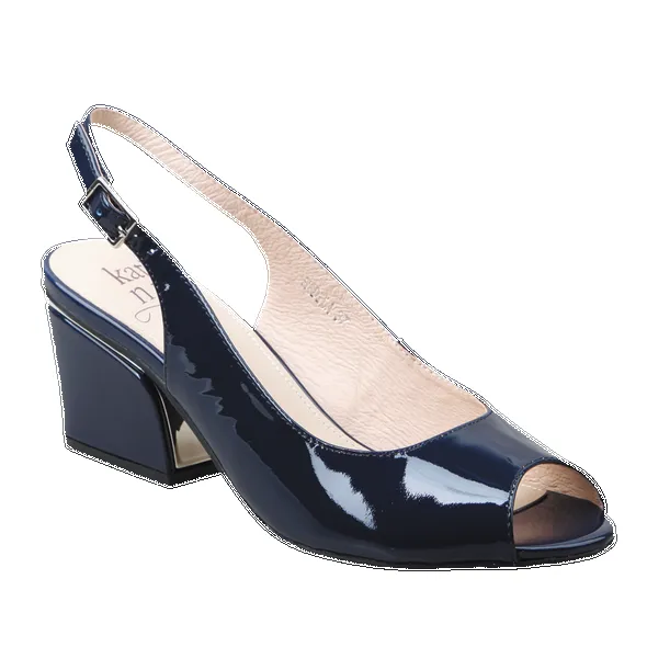 Katie N Me Barb Navy Patent sold by Bayside Shoe Warehouse